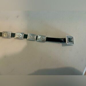 Tony Lama black belt with silver decor size 36
